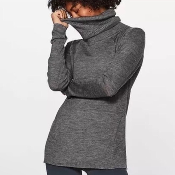 Lululemon Sweat And Savasana Sweater | Merino Wool Grey | Size 4 - Picture 3 of 16